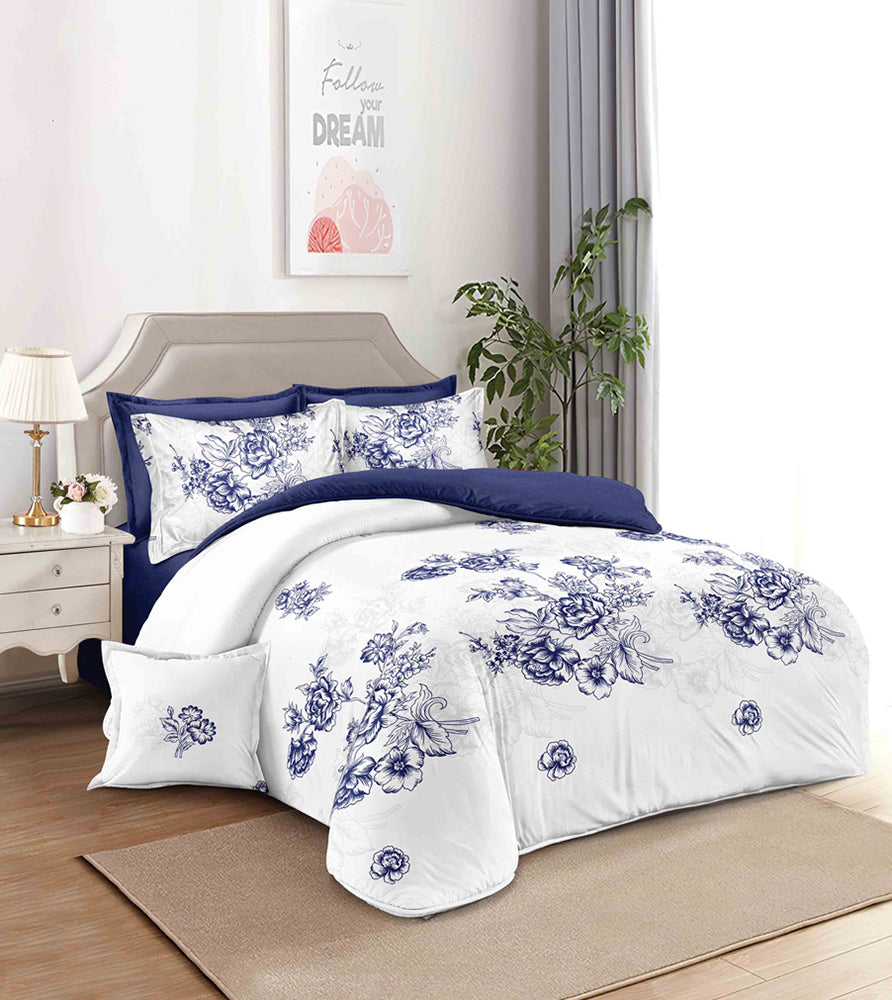 Lenjerie de pat pentru o persoana cu husa de perna patrata, Gortyn, bumbac mercerizat, multicolor, 3 piese