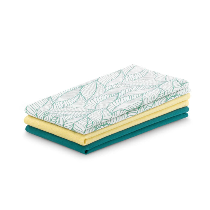 Set 3 prosoape de bucatarie din bumbac, stil modern, Letty, Turcoaz
