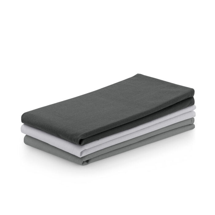 Set 3 prosoape de bucatarie din bumbac, stil clasic, Letty, Gri
