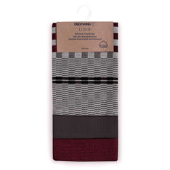 Set 3 prosoape de bucatarie din bumbac, stil clasic, Louie, Grena