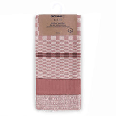 Set 3 prosoape de bucatarie din bumbac, stil clasic, Louie, Roz pudra