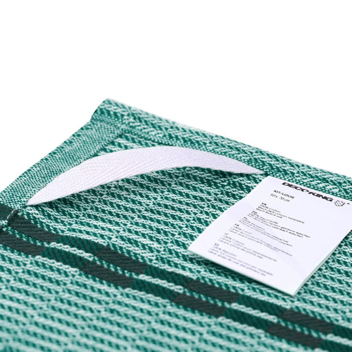 Set 3 prosoape de bucatarie din bumbac, stil clasic, Louie, Verde
