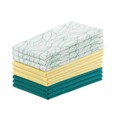 Set 9 prosoape de bucatarie din bumbac, stil modern, Letty, Turcoaz