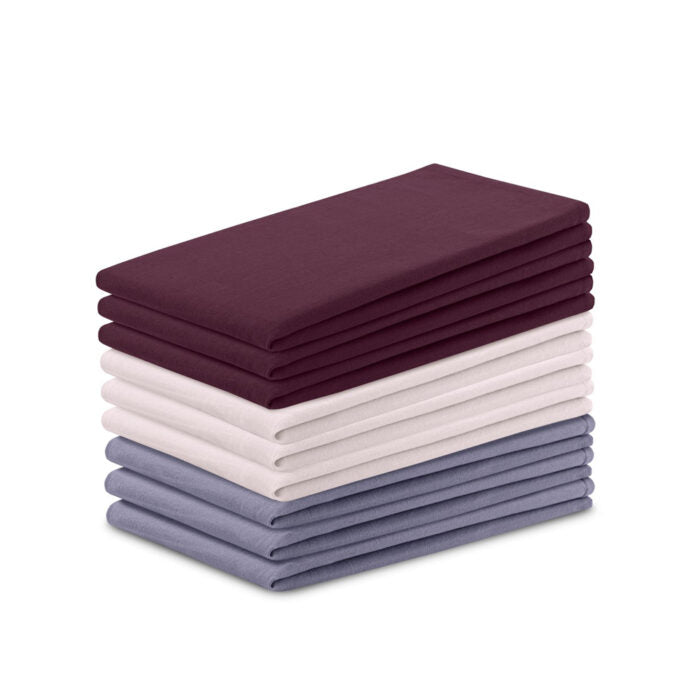 Set 9 prosoape de bucatarie din bumbac, stil clasic, Letty, Roz
