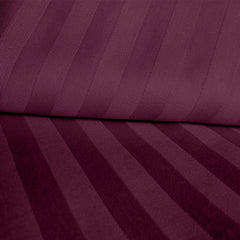 Lenjerie de pat matrimonial SUPER cu husa de perna patrata, Elegance, damasc, dunga 1 cm, 130 g/mp, Mauve, bumbac 100%, 4 piese