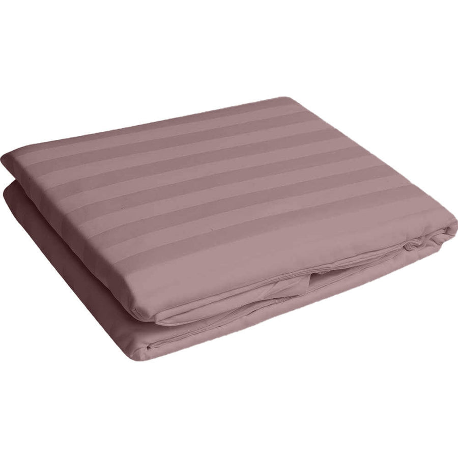 Cearsaf de pat cu elastic din damasc, densitate 130 g/mp, Maro