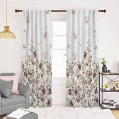 Draperie dim-out model floral cu rejansa transparenta cu ate pentru galerie, Madison, densitate 700 g/ml, Lilium et Rosa, 1 buc