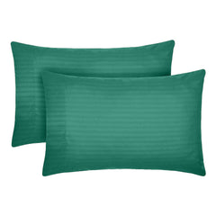 Set 2 huse perna din damasc, densitate 130 g/mp, Verde smarald