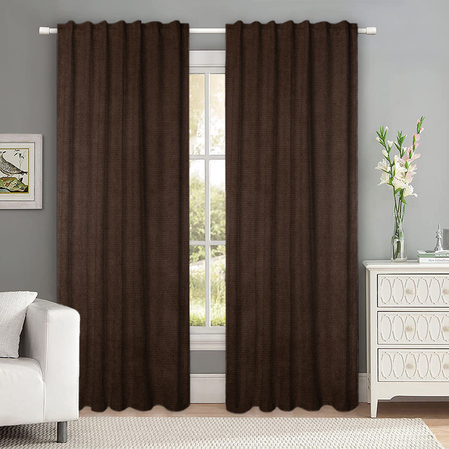 Set draperii tip tesatura in cu rejansa transparenta cu ate pentru galerie, Madison, densitate 700 g/ml, Lean, 2 buc