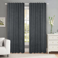 Set draperii tip tesatura in cu rejansa transparenta cu ate pentru galerie, Madison, densitate 700 g/ml, Aled, 2 buc