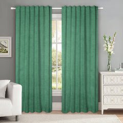 Set draperii tip tesatura in cu rejansa transparenta cu ate pentru galerie, Madison, densitate 700 g/ml, Fahim, 2 buc