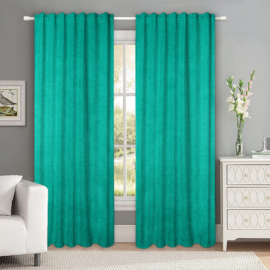 Set draperii tip tesatura in cu rejansa transparenta cu ate pentru galerie, Madison, densitate 700 g/ml, Marjan, 2 buc