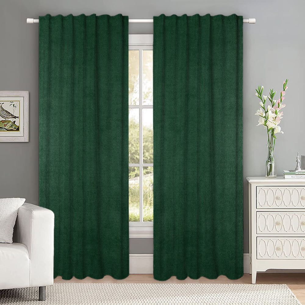 Set draperii tip tesatura in cu rejansa transparenta cu ate pentru galerie, Madison, densitate 700 g/ml, Liesel, 2 buc