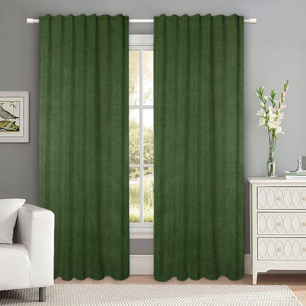 Set draperii tip tesatura in cu rejansa transparenta cu ate pentru galerie, Madison, densitate 700 g/ml, Olivia, 2 buc