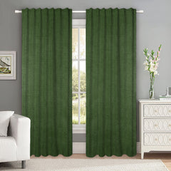 Set draperii tip tesatura in cu rejansa transparenta cu ate pentru galerie, Madison, densitate 700 g/ml, Olivia, 2 buc