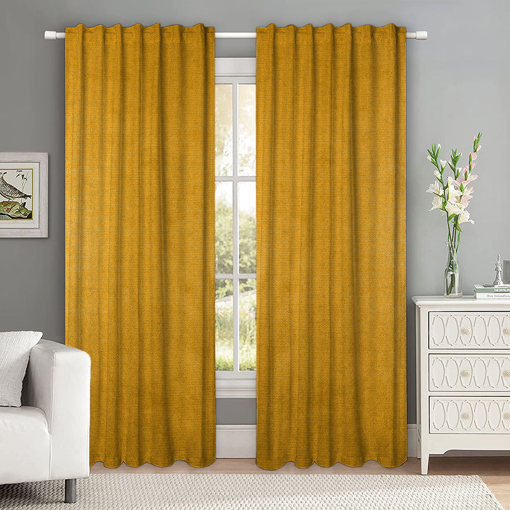 Set draperii tip tesatura in cu rejansa transparenta cu ate pentru galerie, Madison, densitate 700 g/ml, Doria, 2 buc