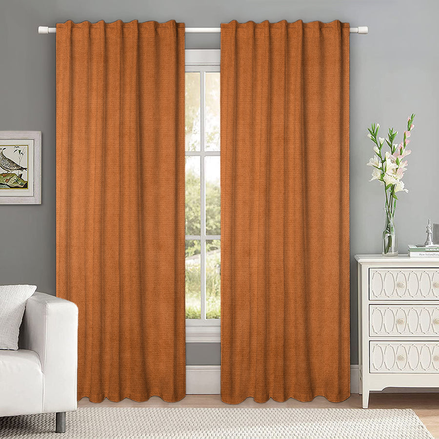 Set draperii tip tesatura in cu rejansa transparenta cu ate pentru galerie, Madison, densitate 700 g/ml, Ornella, 2 buc
