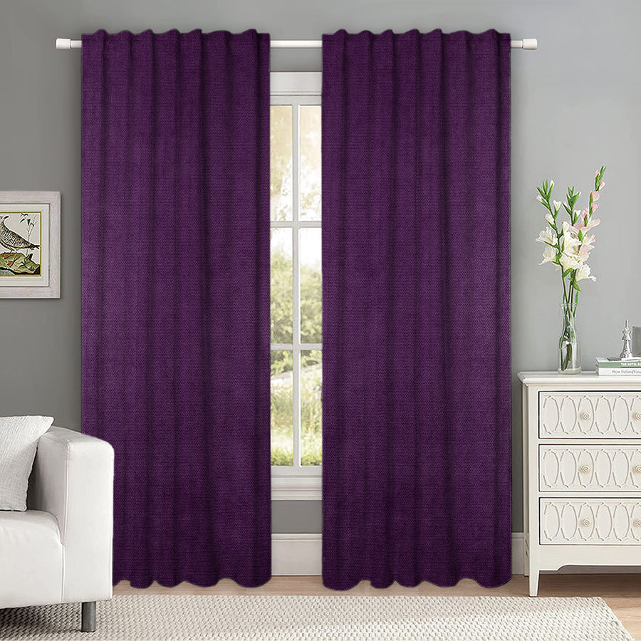 Set draperii tip tesatura in cu rejansa transparenta cu ate pentru galerie, Madison, densitate 700 g/ml, Yola, 2 buc