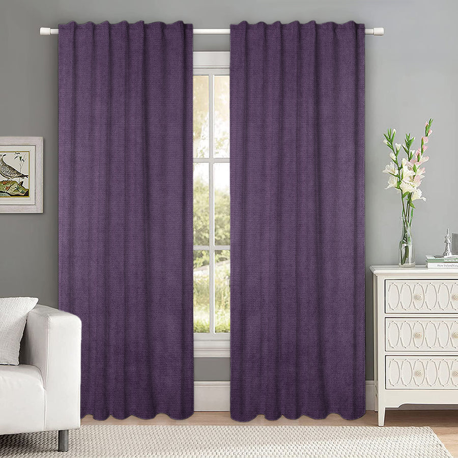 Set draperii tip tesatura in cu rejansa transparenta cu ate pentru galerie, Madison, densitate 700 g/ml, Arlan, 2 buc