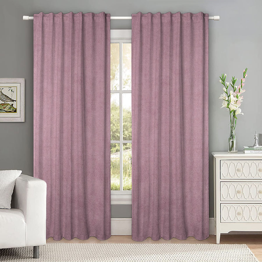 Set draperii tip tesatura in cu rejansa transparenta cu ate pentru galerie, Madison, densitate 700 g/ml, Taras, 2 buc