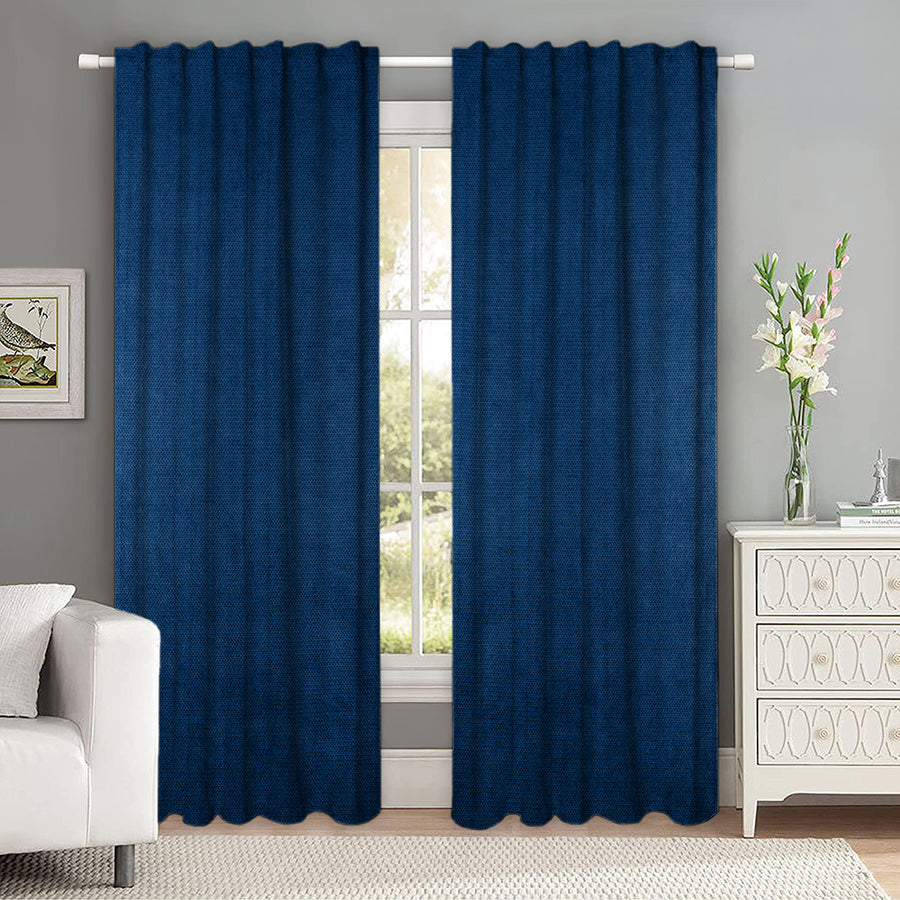 Set draperii tip tesatura in cu rejansa transparenta cu ate pentru galerie, Madison, densitate 700 g/ml, Edona, 2 buc