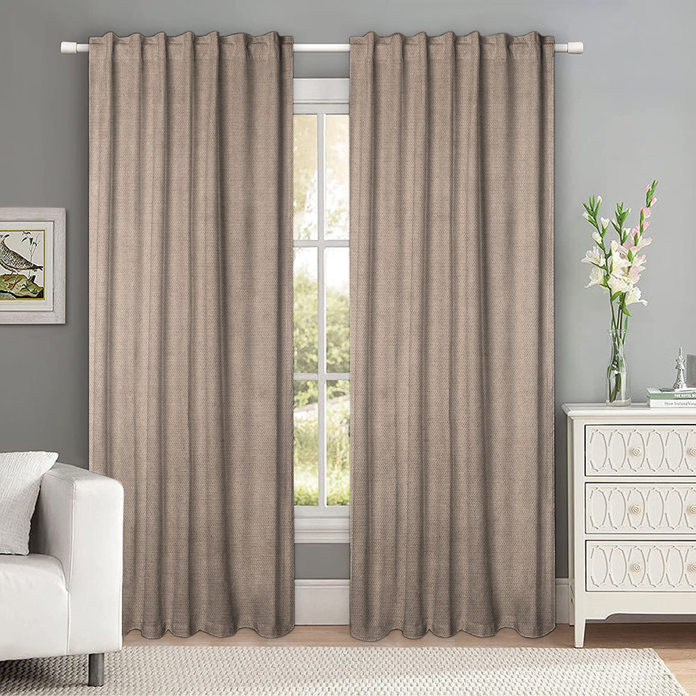 Set draperii tip tesatura in cu rejansa transparenta cu ate pentru galerie, Madison, densitate 700 g/ml, Vilfredo, 2 buc