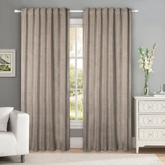 Set draperii tip tesatura in cu rejansa transparenta cu ate pentru galerie, Madison, densitate 700 g/ml, Caitland, 2 buc