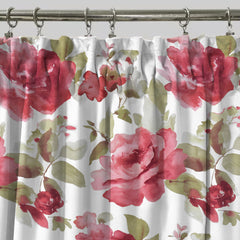 Set draperii blackout model floral cu rejansa din bumbac tip fagure, Madison, densitate 700 g/ml, Rosa Damascena, 2 buc