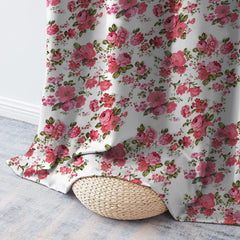 Set draperii blackout model floral cu rejansa transparenta cu ate pentru galerie, Madison, densitate 700 g/ml, Garden Flowers, 2 buc