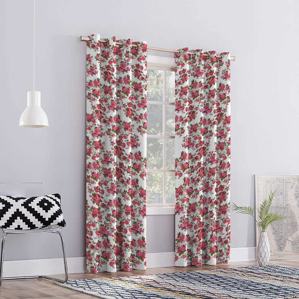 Draperie blackout model floral cu inele auriu antic, Madison, densitate 700 g/mp, Garden Flowers, 1 buc
