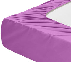 Cearsaf de pat cu elastic din bumbac ranforce 100%, densitate 120 g/mp, Mov