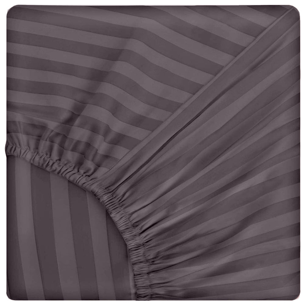 Cearsaf de pat cu elastic din damasc, densitate 130 g/mp, Kahverengi