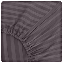 Cearsaf de pat cu elastic din damasc, densitate 130 g/mp, Kahverengi