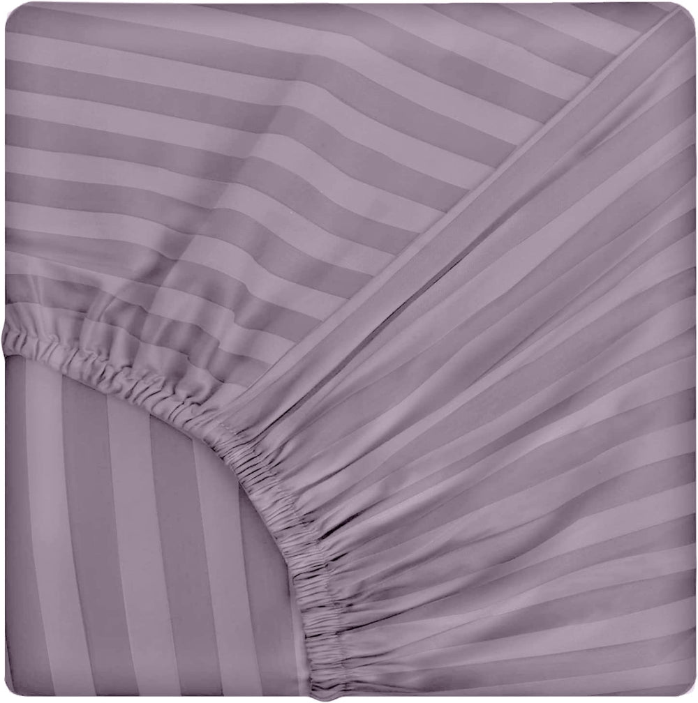 Cearsaf de pat cu elastic din damasc, densitate 130 g/mp, Lila