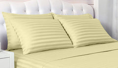 Set 2 huse perna din damasc, densitate 130 g/mp, Vanilie