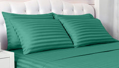 Set 2 huse perna din damasc, densitate 130 g/mp, Verde smarald