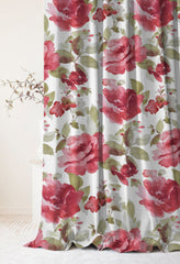 Draperie blackout model floral cu rejansa din bumbac tip fagure, Madison, densitate 700 g/ml, Rosa Damascena, 1 buc