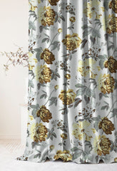Draperie blackout model floral cu rejansa din bumbac tip fagure, Madison, densitate 700 g/ml, Paeonia Shirley, 1 buc