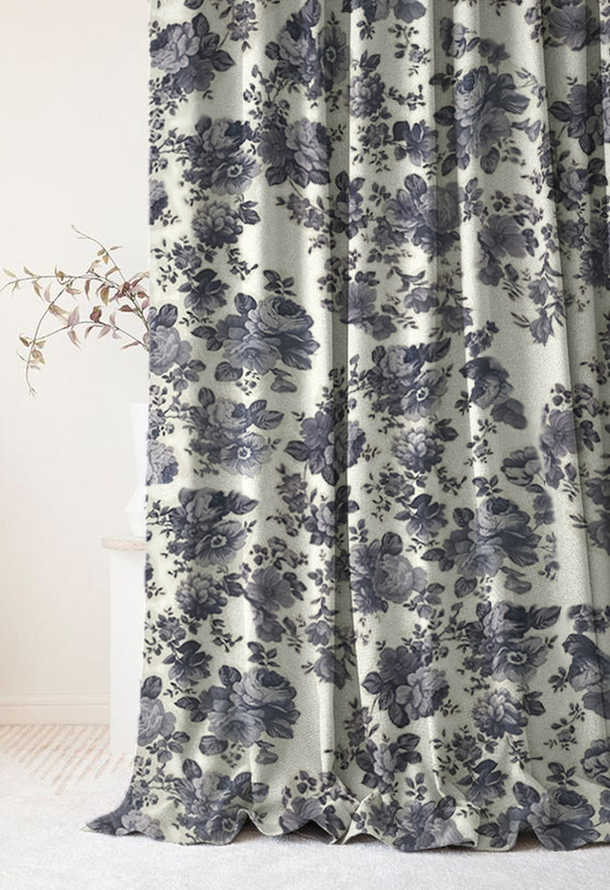 Draperie blackout model floral cu rejansa din bumbac tip fagure, Madison, densitate 700 g/ml, Belarina Amethyst, 1 buc