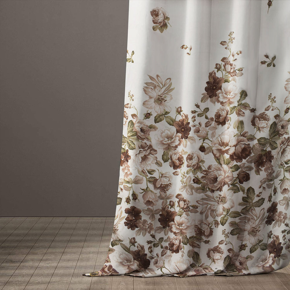 Draperie dim-out model floral cu rejansa transparenta cu ate pentru galerie, Madison, densitate 700 g/ml, Lilium et Rosa, 1 buc