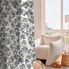 Draperie blackout model floral cu rejansa transparenta cu ate pentru galerie, Madison, densitate 700 g/ml, Belarina Amethyst, 1 buc