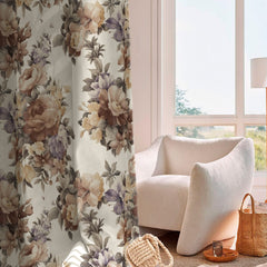 Set draperii blackout model floral cu rejansa transparenta cu ate pentru galerie, Madison, densitate 700 g/ml, Rosa Arvensis, 2 buc
