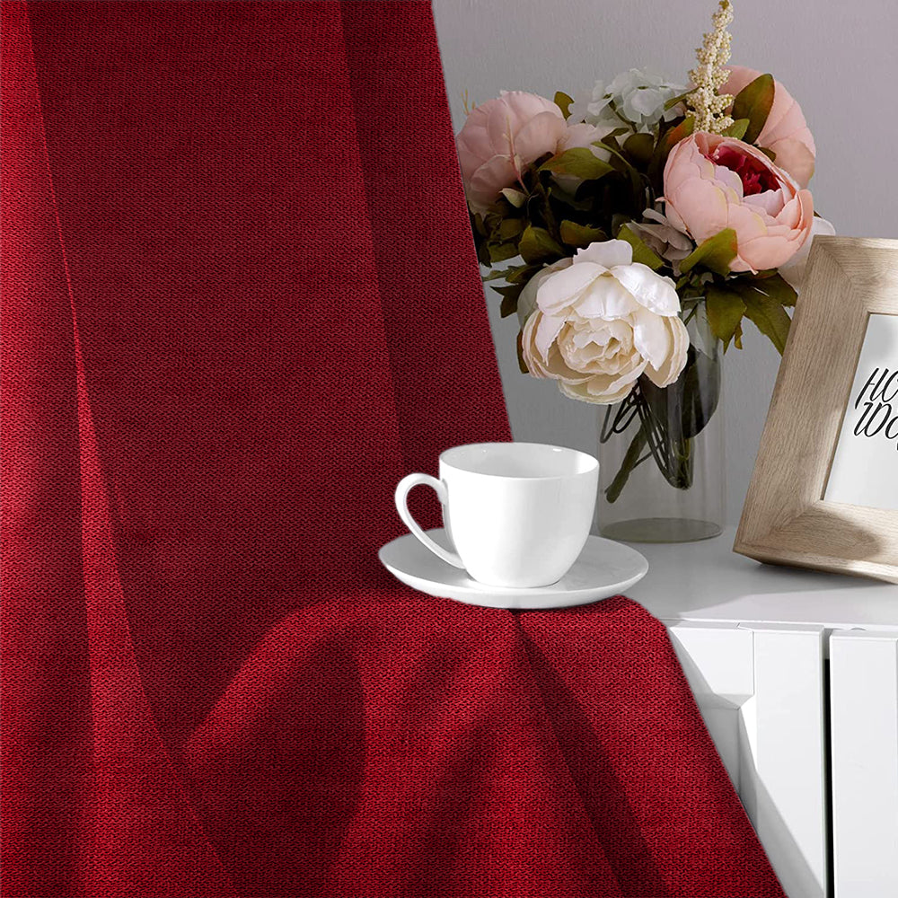 Set draperii tip tesatura in cu rejansa transparenta cu ate pentru galerie, Madison, densitate 700 g/ml, Calandra, 2 buc