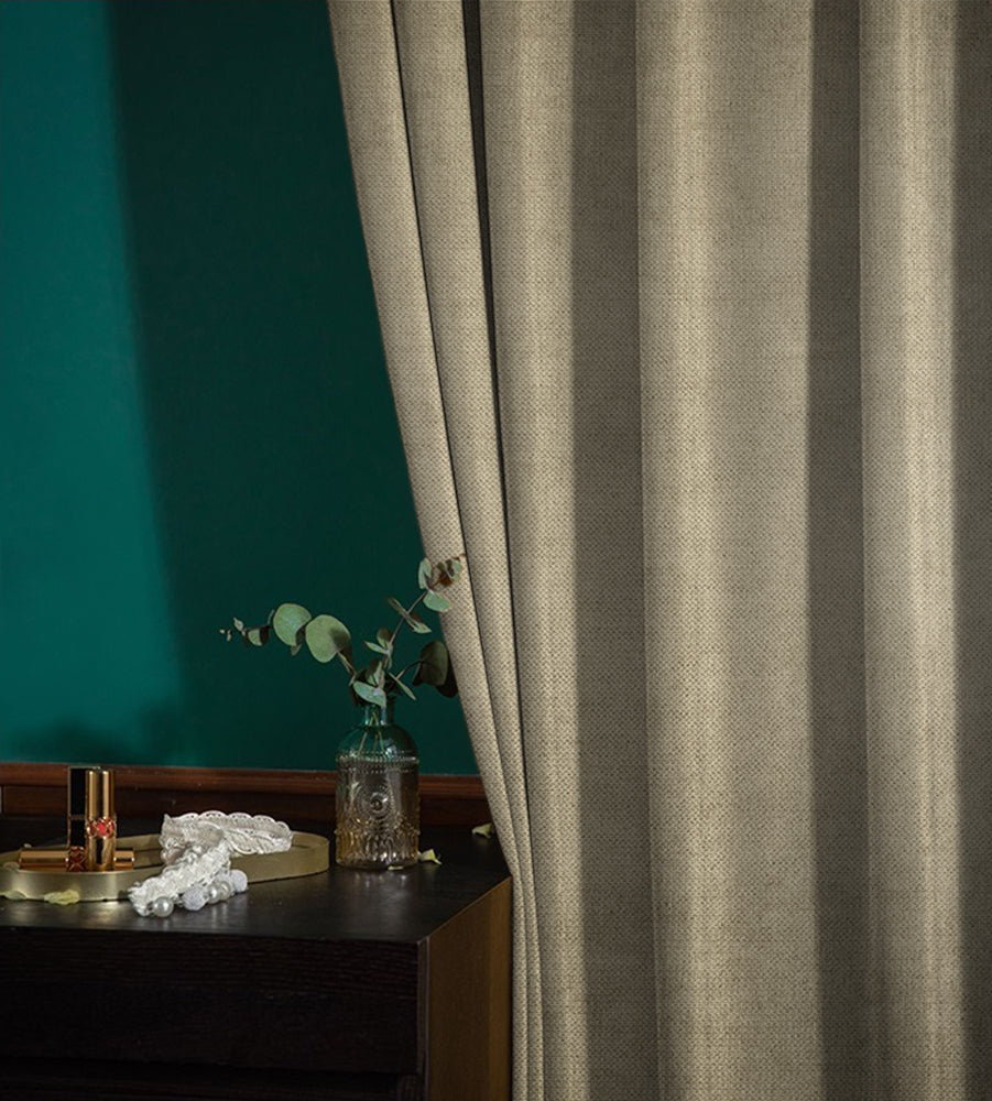Set draperii tip tesatura in cu rejansa transparenta cu ate pentru galerie, Madison, densitate 700 g/ml, Itala, 2 buc