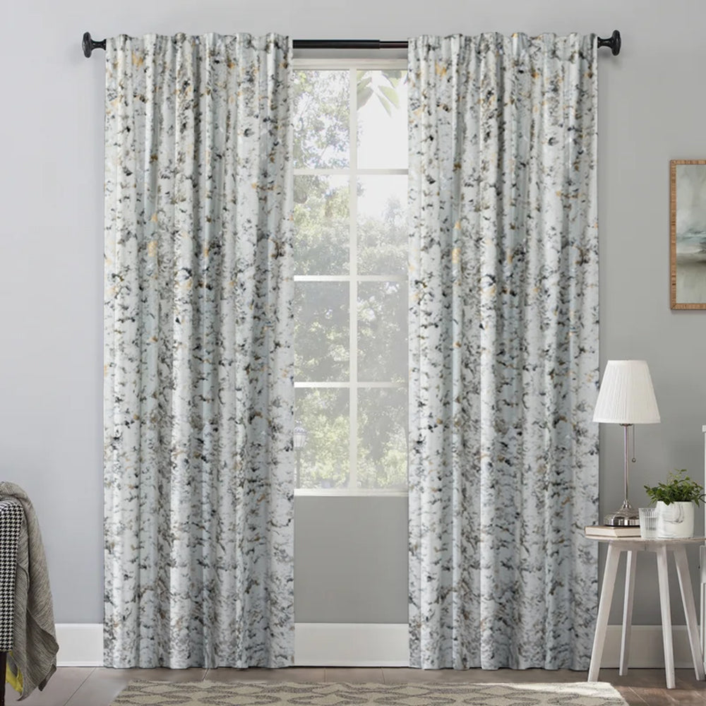 Draperie din catifea texturata cu rejansa transparenta cu ate pentru galerie, Madison, densitate 700 g/ml, Jain, 1 buc