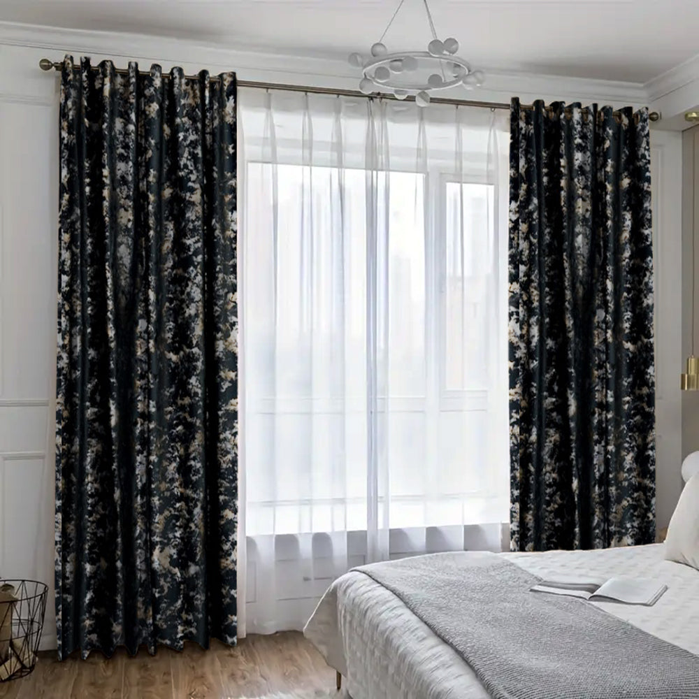 Draperie din catifea texturata cu inele auriu antic, Madison, densitate 700 g/mp, Melisa, 1 buc