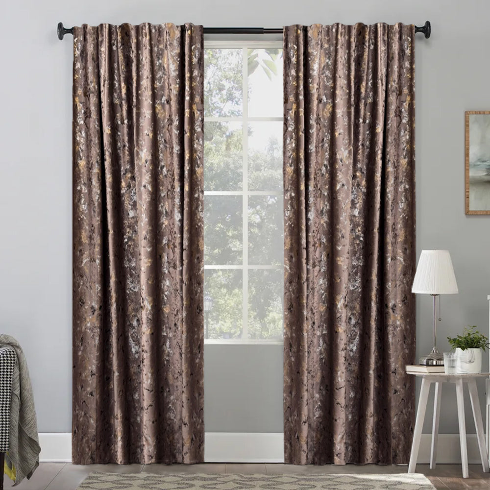 Set draperii din catifea texturata cu rejansa transparenta cu ate pentru galerie, Madison, densitate 700 g/ml, Chantal, 2 buc