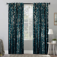 Draperie din catifea texturata cu rejansa transparenta cu ate pentru galerie, Madison, densitate 700 g/ml, Divya, 1 buc