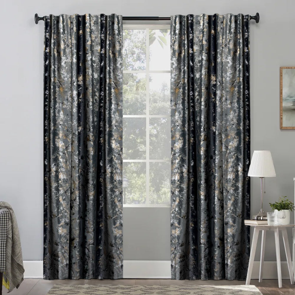 Draperie din catifea texturata cu rejansa transparenta cu ate pentru galerie, Madison, densitate 700 g/ml, Kamari, 1 buc
