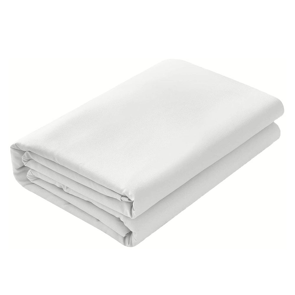 Cearsaf de pat cu elastic din bumbac ranforce 100%, densitate 120 g/mp, Alb